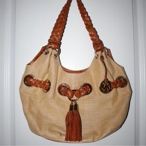 Michael Kors Straw Tote w/ Braided Strap
